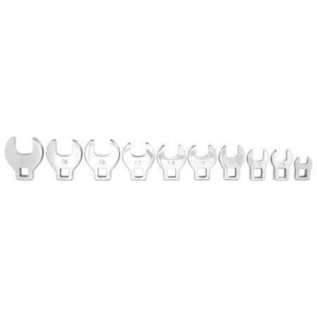Performance Tool 10 pc. Metric Crowfoot Wrench Set, Heat Treated Alloy Steel, Drop Forged W452