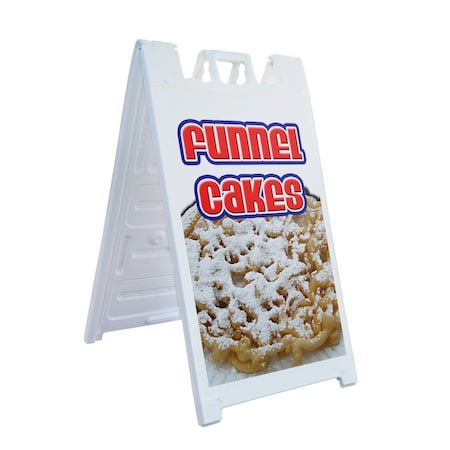 Signmission Funnel Cakes, A-Frame & 2 Decals Installed, Heavy-Duty Plastic Frame SBHD-D-2436-Funnel Cakes