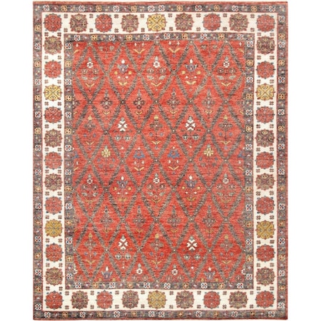 Pasargad Nomad Collection Hand-Knotted Wool Area Rug - 7 ft. 9 in. x 9 ft. 10 in. P-76 8x10
