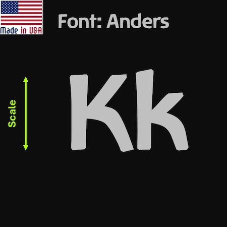 Aacc Self-Adhesive Vinyl Letter: K, Scale: 9 cm. Color: Silver Font: Anders by, 24PK AACC-Anders-UK-Silver-M9x24