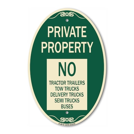 Signmission Private Property Sign Private Property No Tra, 12 In X 18 In Architectural, Heavy Gauge Aluminum A-OV-G-1218-23247