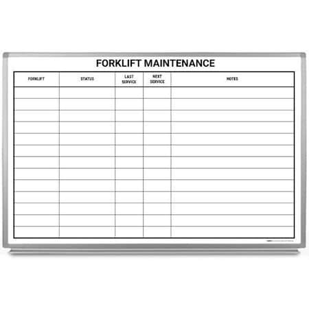Creative Safety Supply Forklift Maintenance Whiteboard, 60in x 40in WB10109-60