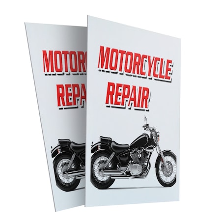 Signmission Motorcycle Repair, Plastic Signs Only 24 Inch x 36 Inch, Corrugated Plastic, 2PK CSB-2436-2PACK-Motorcycle Repair