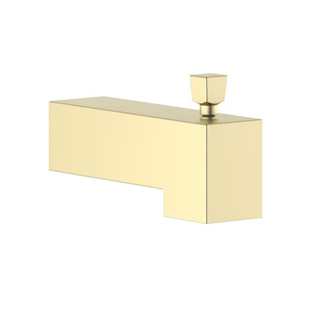 Kibi Cube Wall Mounted 1/2 in Slip-On Tub Spout with Diverter, Brushed Gold TS103BG