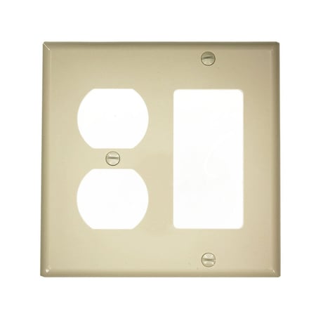 Leviton Combination Wallplate, Standard Size, Gang 2, Ivory 80746-I