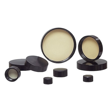 Qorpak Lab Bottle Caps, Black, 43 mm Dia, PK1404 CAP-00492