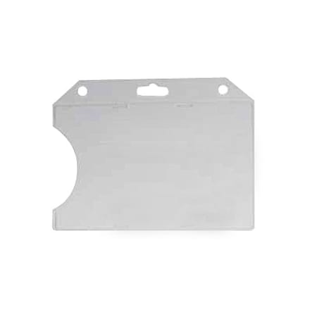 Brady BADGE HOLDER, FROSTED CLEAR, HORIZONTAL SEMI RGID CARD HOLDER W/4TH SIDERAIL 1840-8110