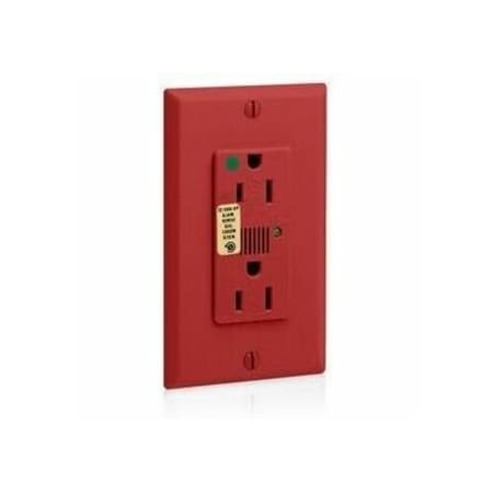 Leviton Surge Protector Receptacle, 15 Amp, 125 Volt, 5-15R NEMA, Red 8280-R