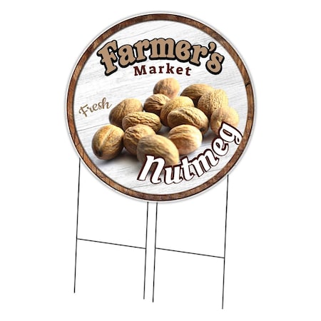 Signmission Corrugated Plastic Sign With Stakes 36in Circular-Farmers Market Nutmeg, C-36-CIR-WS-Nutmeg C-36-CIR-WS-Nutmeg