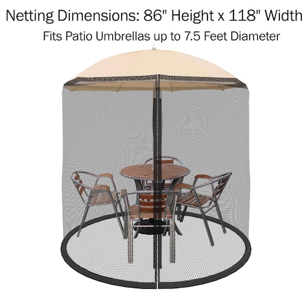Pure Garden Mosquito Net for 7.5-Foot Umbrellas 82-5677C