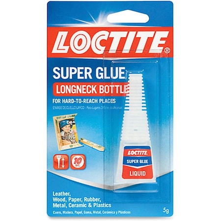 Loctite Super Glue, Longneck Bottle, Liquid, .18 oz., Clear 230992