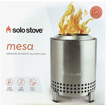 Solo Stove Mesa 5.1'' Round Dual Fuel Tabletop Smokeless Fire Pit SSMESA-SS