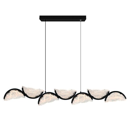 Cwi Lighting Moon Integrated LED Black Chandelier, 70inW 1715P54-7-101