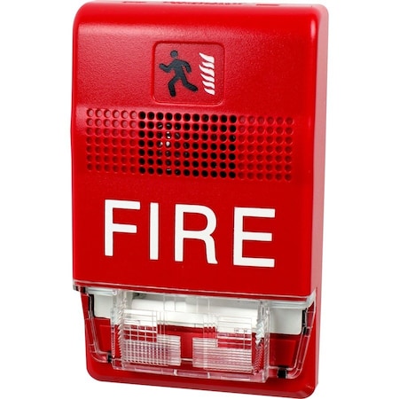 Edwards Signaling Chime Strobe, Marked Fire, Red EG1RF-CVM