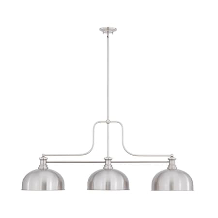 Z-Lite Melange Brushed Nickel 3 Light Billiard 725-3BN-D13BN