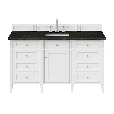 James Martin Vanities Brittany 60" Single Vanity in Bright White, w/ 3 CM Phantome Eclos Top 655-V60S-BW-3PHT