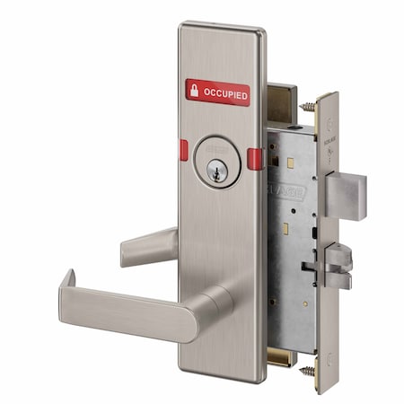 Schlage Commercial Corridor Mortise Lock C Keyway with 06 Lever and N Escutcheon with Standard ADA Thumbturn with L9456P06N630OSOCC