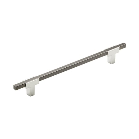 Amerock Urbanite 7-9/16 in 192 mm Center-to-Center Polished Chrome/Black Chrome Cabinet Pull BP77819226BCR