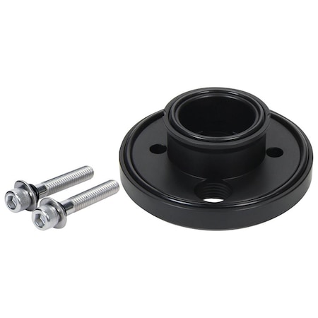 Powerhouse Bolt-On Remote Oil Filter Mount w/0.5 in. Female Inlet & Outlet, Small Block V8, Black Anodize PO3608668
