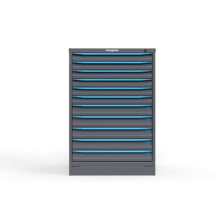 Strong Hold 11 drawer cabinet - (6x 2ft, 5x 3ft) - Blue accents - Keyed Alike S3044-PPAAS-1101FS
