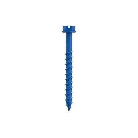Simpson Strong-Tie Titen Turbo Screw Anchor, 1/4 in Dia, 2-1/4 in L, Carbon Steel, Zinc Plated TNT25214HC8