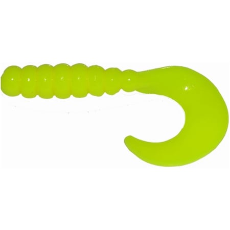 Big Bite Baits 2 in. Fat Grub, Opaque Chartreuse, 10PK FG229