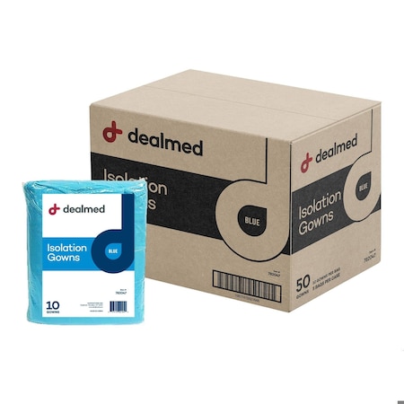 Dealmed Isolation Gown, Blue, 50PK 782047