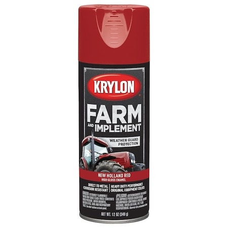 Krylon K01947000 Farm Equipment Spray, High-Gloss, New Holland Red, 12 oz K01947008