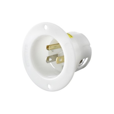 Hubbell 15A 125V 2-Pole 3-Wire Grounding Straight Blade 5-15P White Industrial/Commercial Device HBL5278C