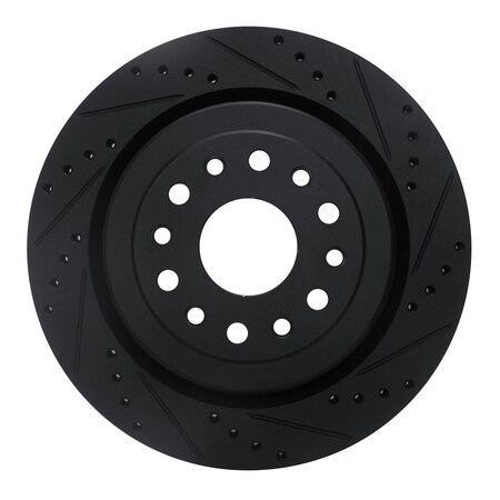 Dynamic Friction Co DFC Brake Rotor - Drilled and Slotted - Black 633-40121R