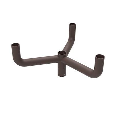 J&H Led 26 in. 120-Degree Double Bullhorn Mounting Bracket Tenon Adapter for Round Outdoor Pole Lights JH-1TBH120-54C