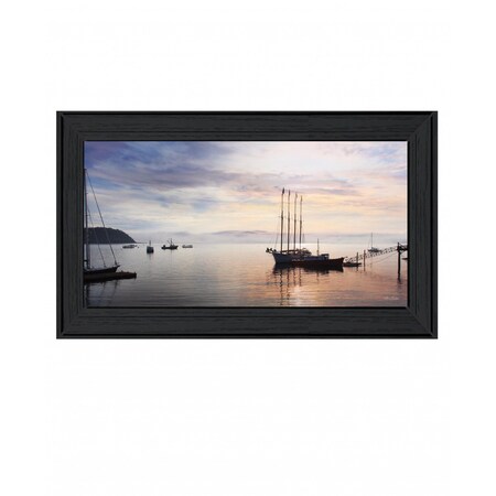 Homeroots BAR HARBOR SILHOUETTES 2 Black Framed Print Wall Art 408126