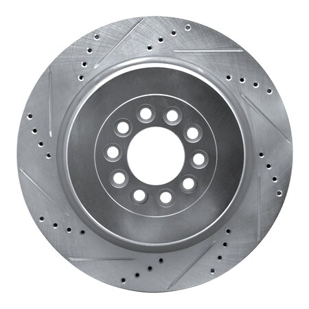 Dynamic Friction Co DFC Brake Rotor - Drilled and Slotted - Silver 631-20014L