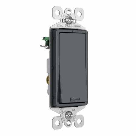 Legrand radiant Rocker Switch, 15 A, 120/277 V, Push Wire, Side Wire Terminal, Graphite TM873GCC10