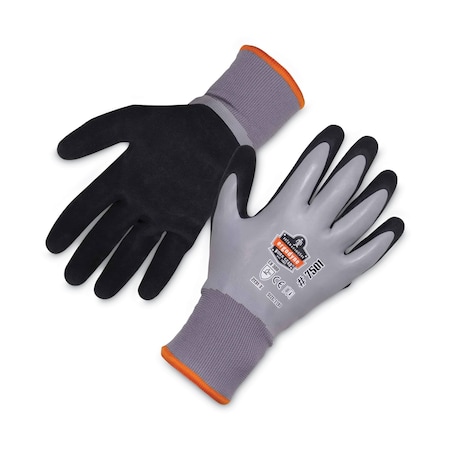 Ergodyne ProFlex 7501 Coated Waterproof Winter Gloves, EN388: 2131X, 10.5" Long, Large, Gray, Pair 17634