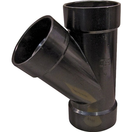 Canplas Pipe Wye, 1-1/2 in, Hub, ABS, Black 102301LBC