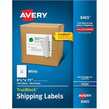 Avery Shipping Labels, TrueBlock Techno, PK100 8465