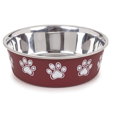 Proselect Goodie Merlot Stainless Steel 52 oz Pet Bowl For Dogs ZW8006 83 20