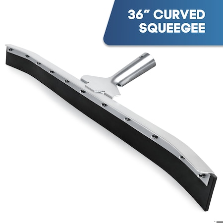 Dsv Standard Curved Floor Squeegee 36", Rubber Blade Garage Squeegee, Taper Pole Connection, Handle not included 87236