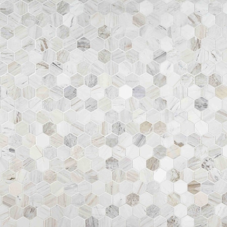 Msi Angora Hexagon Sample Honed Mosaic Marble Floor And Wall Tile ZOR-MD-0530-SAM