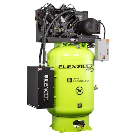 Flexzilla AirComprsr w/Silencer, Station, 5HP, 80Gal,  FXS10V120V3-230