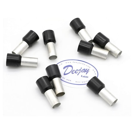 Deejay Led Ferrule Crimp Connector Style for 2 Gauge Wire BLACK insulator TBHCLAMP2BLACK