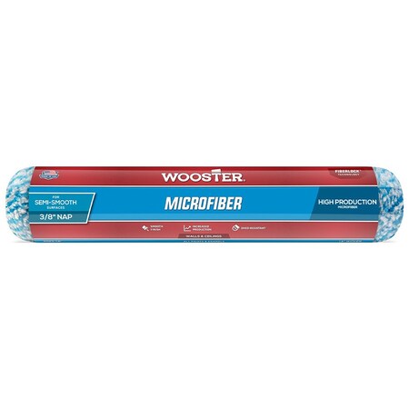Wooster 14in x 3/8in Nap R523-14 Microfiber Woven Roller Cover, For Semi-Smooth Surfaces, Walls and R962-9