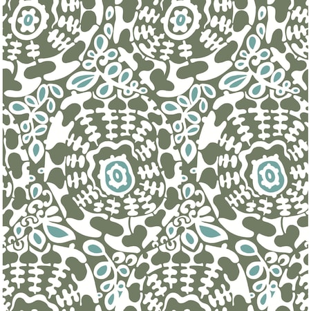 A-Street Prints Divine Green Abstract Medallion Wallpaper 4122-27040