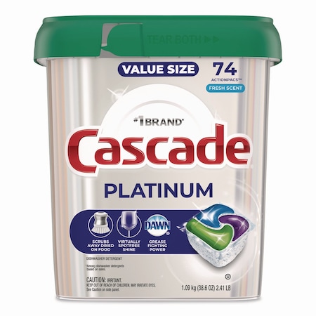 Cascade ActionPacs, Fresh Scent, 38.6 oz Tub, 74PK 12052