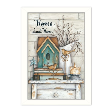 Homeroots Home Sweet Home 5 White Framed Print Wall Art 405308