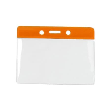 Brady Horizontal Top-Load Badge Holder - 3" x 3.75" - Vinyl - Orange 1820-1005