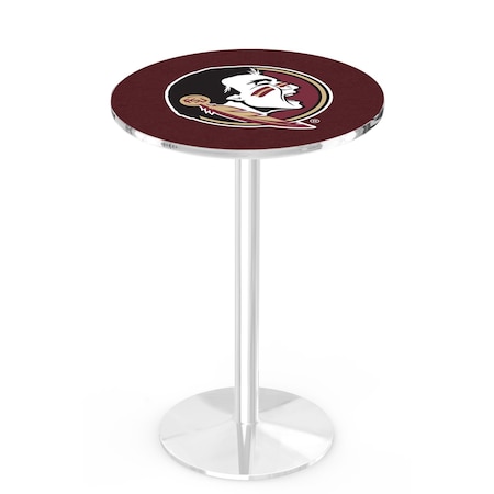 Holland Bar Stool Co 36" Chrome Florida State (Head) Pub Table, 36" dia. Top L214C3636FSU-HD