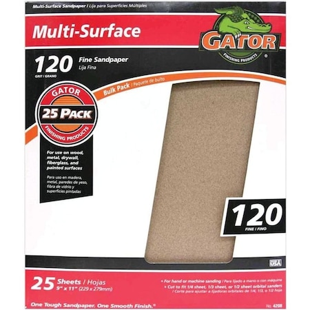 Gator Finishing 25Ct 9X11 120G Gp Paper 4208