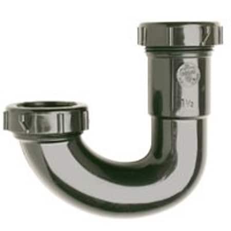 Plumb Pak J-Bend, 1-1/2, 1/2 x 1-1/4 in, Slip, Plastic, Black PP66-1B